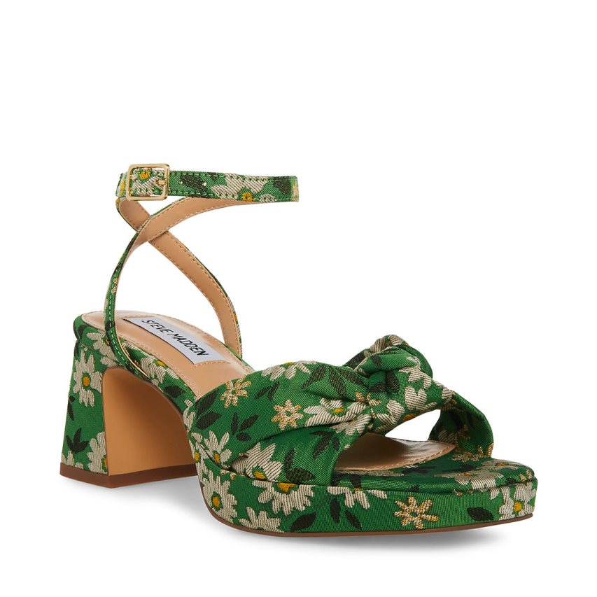 Sandalias Tacones Steve Madden Bettina Floral Mujer Verde | ES LU3E62